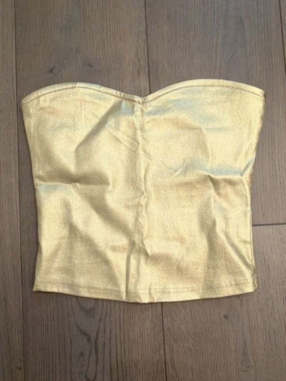 Metallic Gold Strapless Tube Top